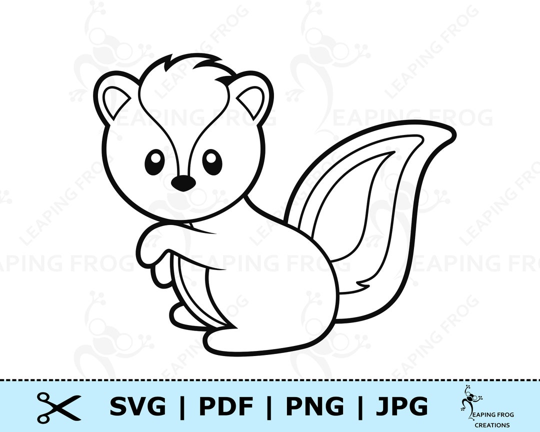 Skunk Svg. Cricut Cut File. Baby Skunk Clipart. Digital Download