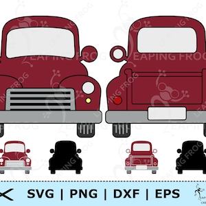 Vrachtwagen SVG. PNG. Voor- en achterklep. Cricut gesneden bestanden, gelaagd. Silhouetbestanden. Pick-up vrachtwagen. Retro, wijnoogst. DXF, eps. Directe download!