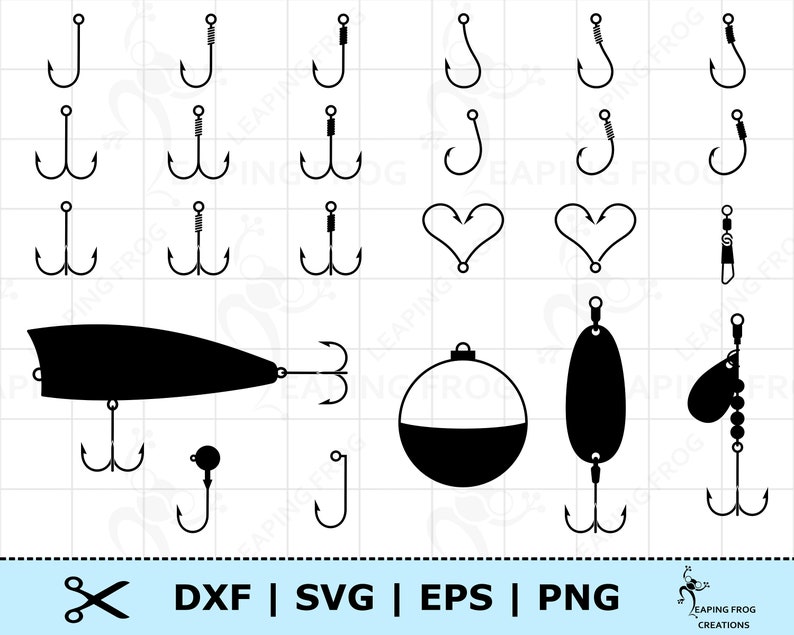 Download Fish hook SVG. Fishing tackle svg. Fishing lures svg ...