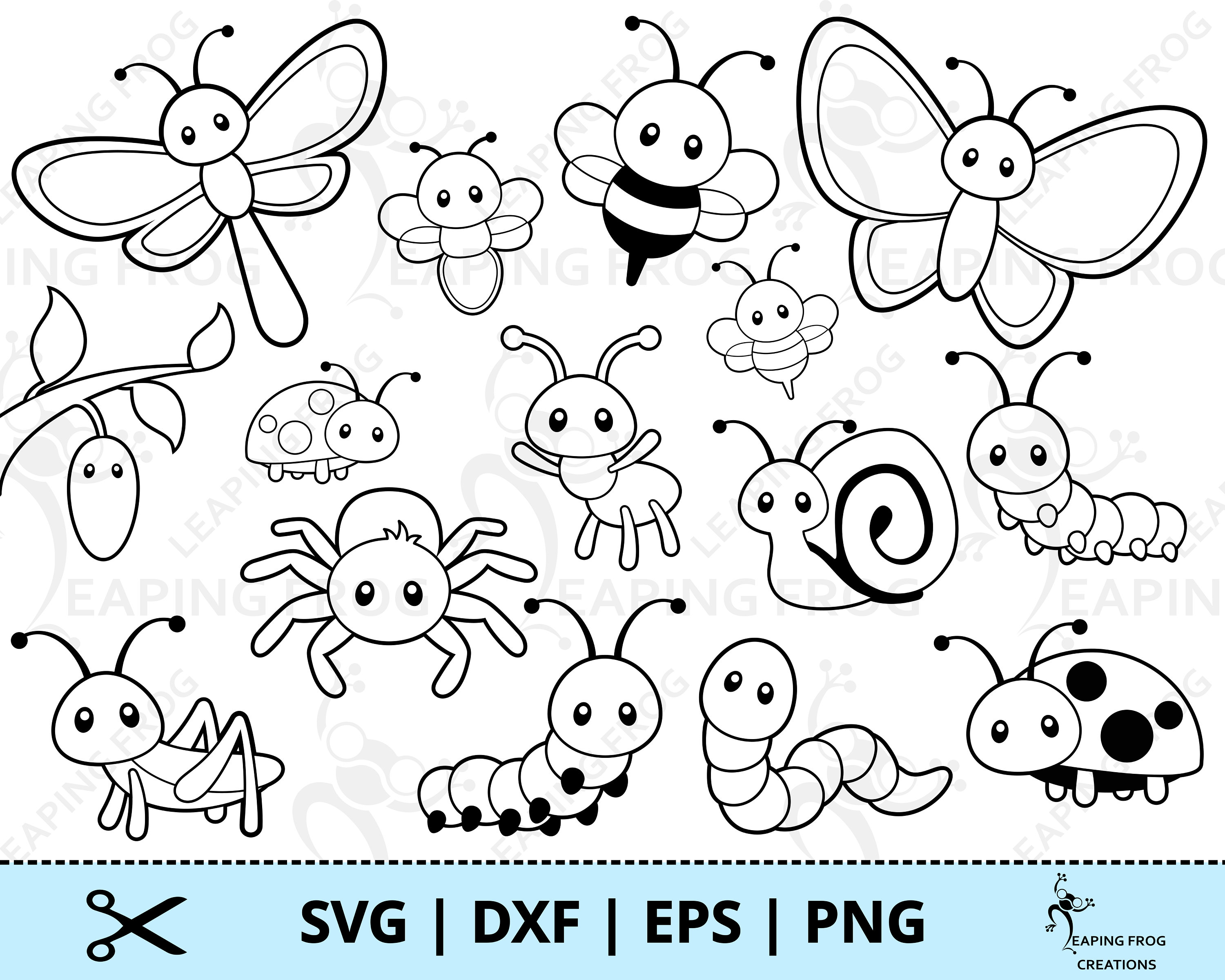 Bee Svg Insects Clipart Collections SVG Commercial use Insects Svg Butterfly Svg Snail Svg Insects SVG Bundle Lady Bug Svg Ant Svg