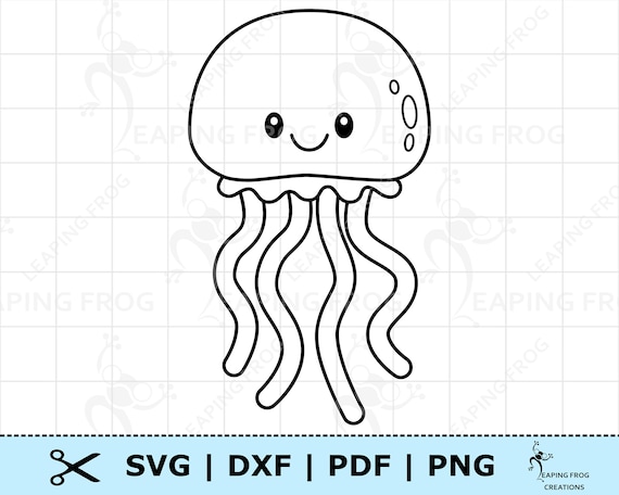 Download Cute Jellyfish Svg Png Dxf Pdf Cricut Cut Files Silhouette Etsy
