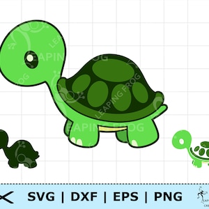 Turtle SVG. Pliki Cricut Cut, Silhouette. DXF, PNG, eps. Clipart Baby Turtle. Pobierz kreskówkowego żółwia. Zielony żółw SVG.