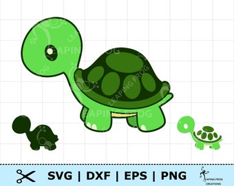 Turtle SVG. Cricut cut files, Silhouette. DXF, PNG, eps. Baby Turtle Clipart.  Cartoon turtle download. Green turtle svg.