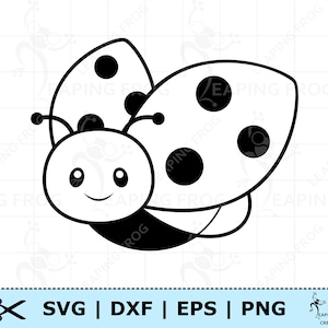 Carina coccinella SVG PNG DXF eps. Download digitale Coccinella, file di taglio Cricut Silhouette. Contorno, stencil, pagina da colorare, clipart.