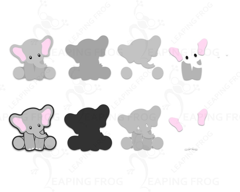 Download Elephant family SVG. Cricut Cut files layered. Silhouette ...