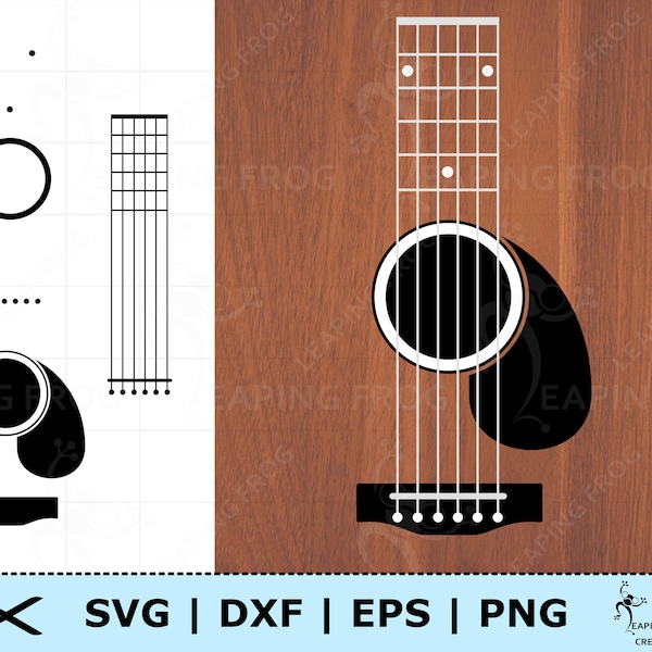 Guitar SVG. PNG. Cricut cut files, Silhouette files. Strings, Instrument.  DXF, eps. Instant download. Digital Graphic.