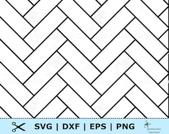 Herringbone Pattern SVG. Seamless! Cricut cut files, Silhouette files.  Black, White. PNG, DXF, eps. Digital. Bricks, Wall. Outline, Stencil