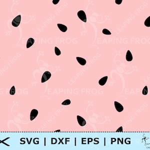 Semillas de sandía SVG. PNG. ¡Sin costura! Archivos de corte cricut, archivos Silhouette. Patrón de sandía, DXF, eps. Descarga digital e instantánea.