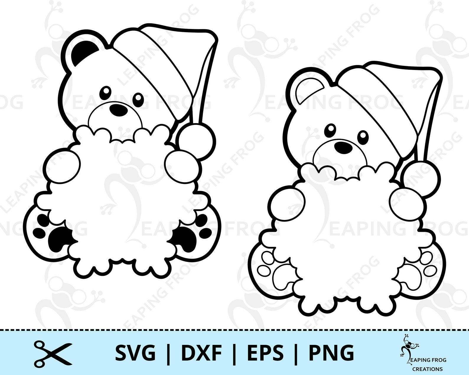 Christmas Bear SVG. PNG. Cricut Cut Files Silhouette Layered - Etsy