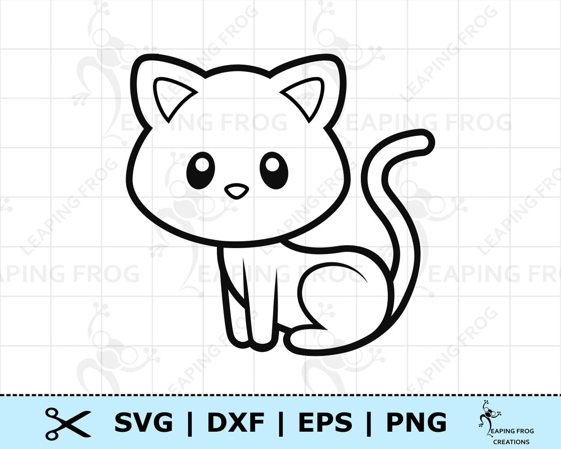 Cute Cat SVG PNG DXF Eps. Cat Clipart. Digital Download - Etsy