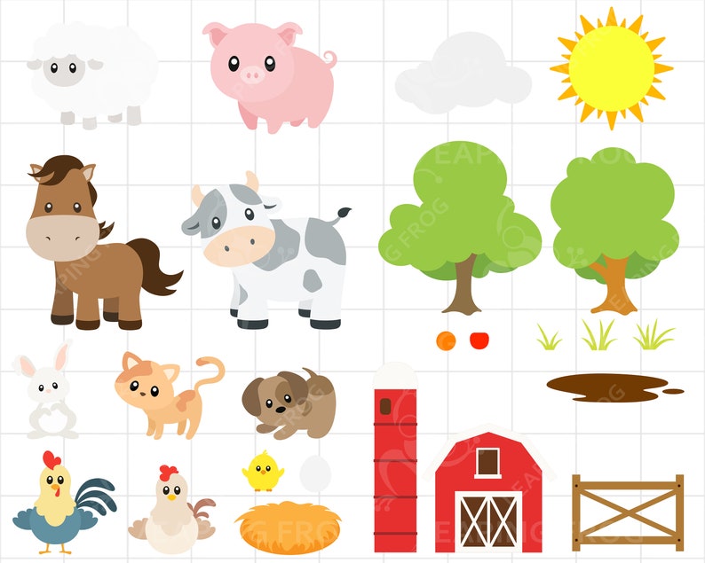 Farm Animals SVG. Cricut cut files layered files ...