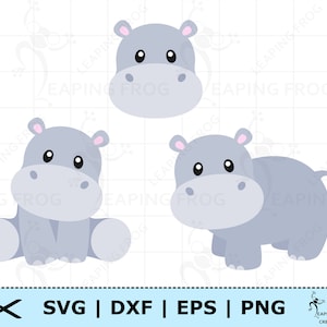 カバ SVG。Cricut カット ファイル。PNG DXF。レイヤー ファイル。カバ セット。カバ バンドル。ベクター、クリップアート 即時ダウンロード! デジタル。保育園。かわいい!