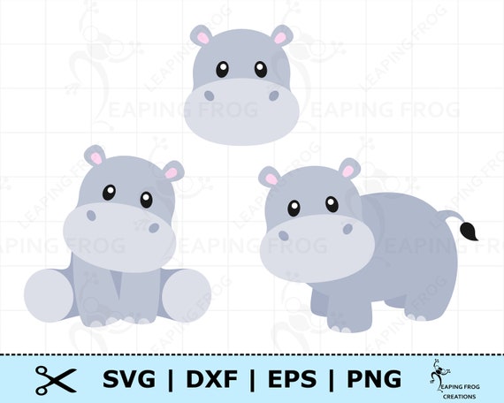 Hippo Food Kawaii Character Set Vector Download