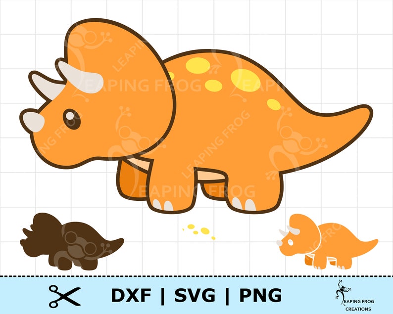 Download Cute Baby Dinosaur SVG PNG DXF. Whole & layered files. | Etsy