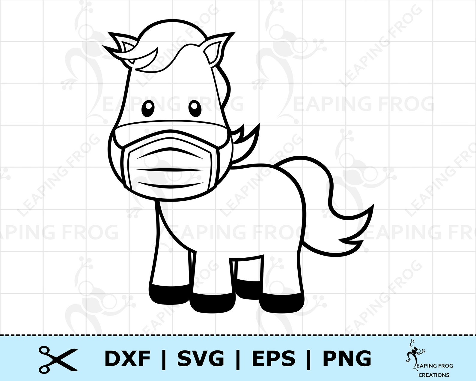 Horse Wearing Face Mask SVG. Cricut Cut Files. Silhouette Cute Etsy