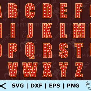 Colorful Funky Marquee Light Alphabet Letters SINGLE File PNG