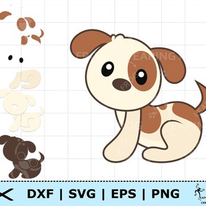 Puppy SVG. Dog svg. Cricut cut files, Silhouette.  Dog Cut files. Cute dog svg. Brown Dog svg. Puppy clipart. Puppy png. Puppy dxf.