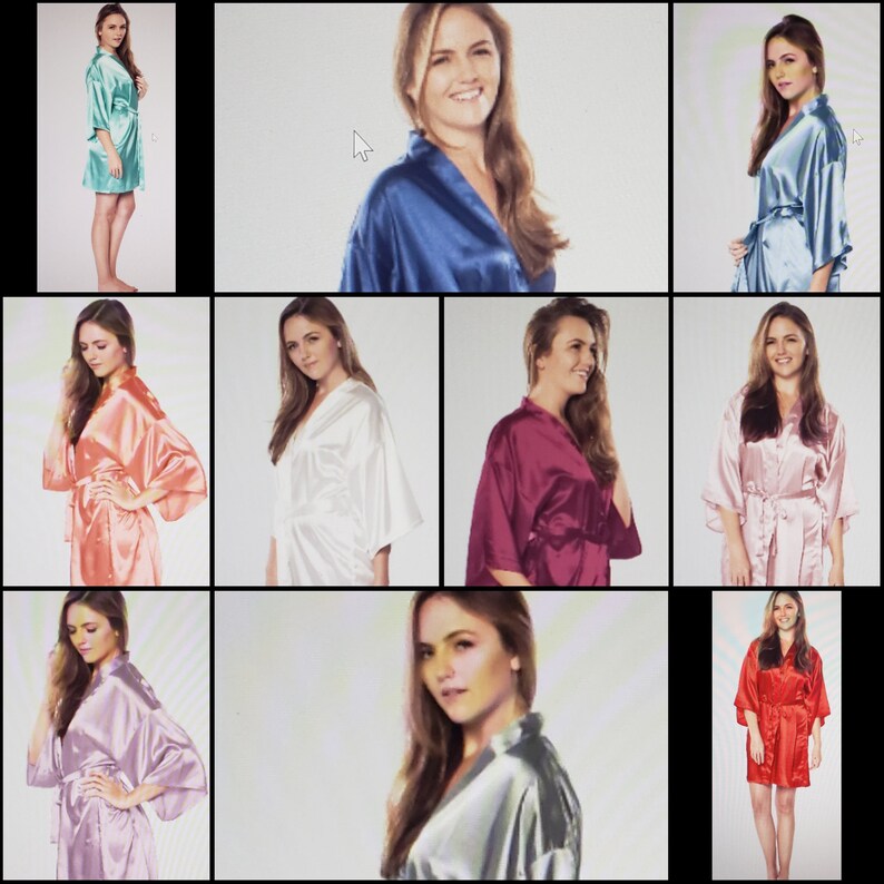 Etsy Satin Robe Personalized Embroidered Satin Robes front Left Chest Embroidery - Etsy