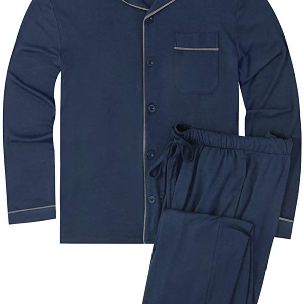 Personalized/Custom Men's Embroidered Pajama/PJ Set, Monogram Pocket and Personalized Pant Leg/Groom/Groomsmen