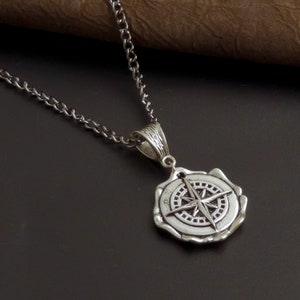 Compass Necklace Boyfriend Gift - Gift For Men - Gift For Him - Mental Health Gift - Mens Necklace - Travel Gift - Wanderlust Jewelry