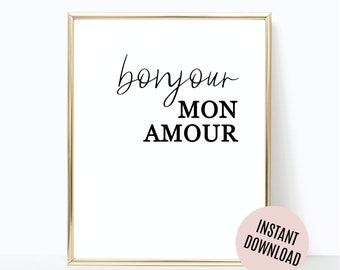 Bonjour Mon Amour Art Etsy