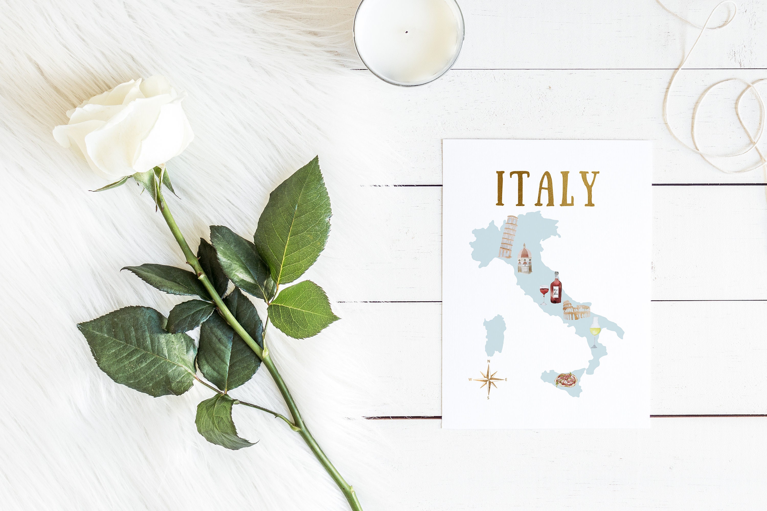 Italy Printable Travel Map Travel Map Print Printable Art Travel Gift ...