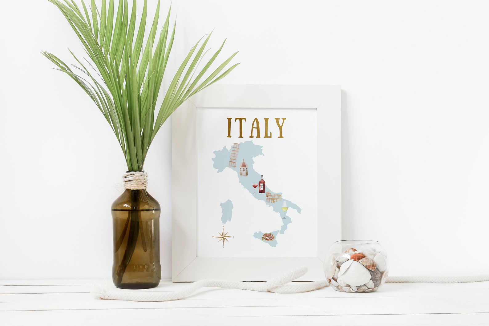 Italy Printable Travel Map Travel Map Print Printable Art Travel Gift ...