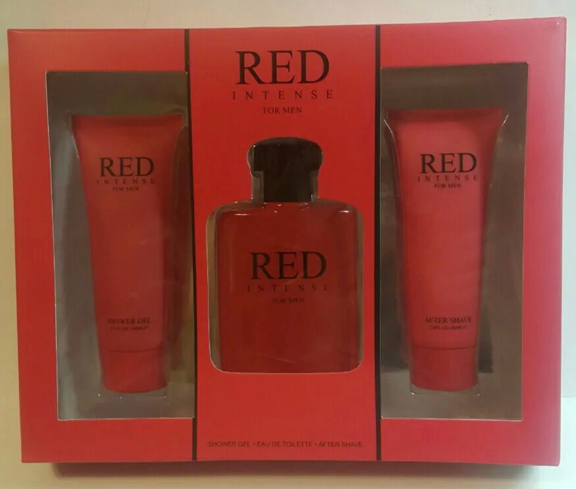 Red Intense Cologne 1.7 Oz Shower Gel 2.8 Oz 2.8 Oz After Shave