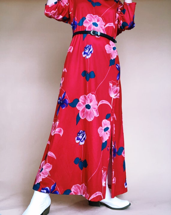 Bohemian 70s Maxi Dress // Vintage Long Dress // … - image 8