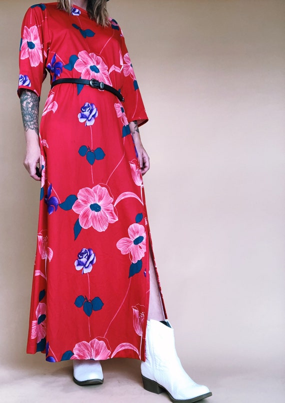 Bohemian 70s Maxi Dress // Vintage Long Dress // … - image 3