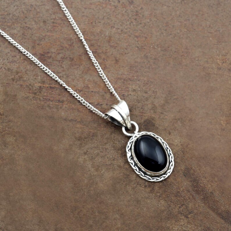 Black Onyx Pendant, Natural Onyx Gemstone Designer Pendant, Onyx