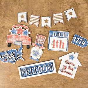 DIY Patriotic Gnome Tier Tray Kit | 4th Of July Tier Tray Set | Do It Yourself | Paint Kit | Gnome Tier Tray | Independence Day
