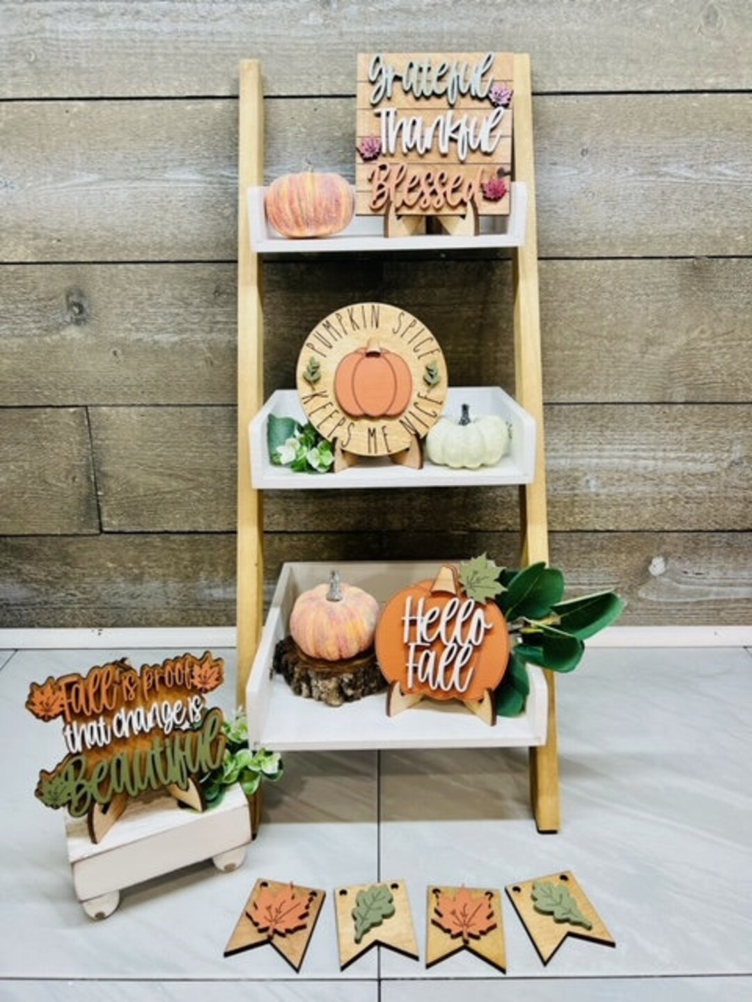 Hello Fall Tier Tray Tier Tray Sets Tier Tray Decor Fall Etsy