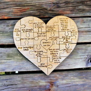 Personalized Reasons I Love You Wooden Jigsaw Puzzle | Reasons I Love You | Valentine | Anniversary | Love | Husband | Wife | Personalized