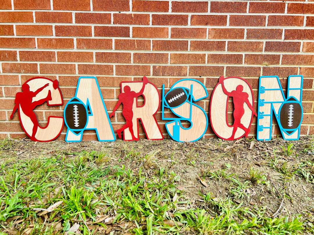 Football Name Sign Football Theme Letters Name Sign Football Nursery