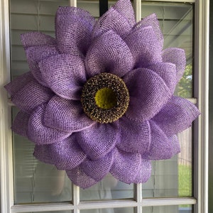 Purple Flower Wreath, Mothers Day Gift, Mom Birthday Gift, Sunflower Wreath, Spring and Summer Wreath, Purple Spring Wreath, Flower Wreath