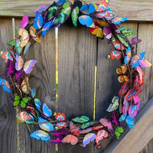 Butterfly Wreath, Multicolored Wreath, Butterfly Decor, Spring Wreath for Front Door, Summer Wreath For Front Door, Mothers Day Gifts