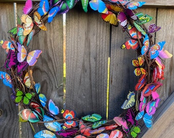 Butterfly Wreath, Multicolored Wreath, Butterfly Decor, Spring Wreath for Front Door, Summer Wreath For Front Door, Mothers Day Gifts