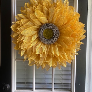 Sunflower Wreath, Flower Wreath, Sunflower Wreath for Front Door, Fall Wreath for Front Door, Burlap Wreath, Door Hangers for Front Door