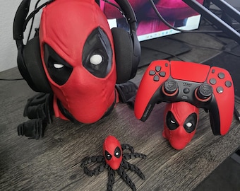 3d printed Deadpool headphone holder and controller holder