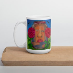 Caneca de café de 15 oz preservada - Obra original de Pamela Baker