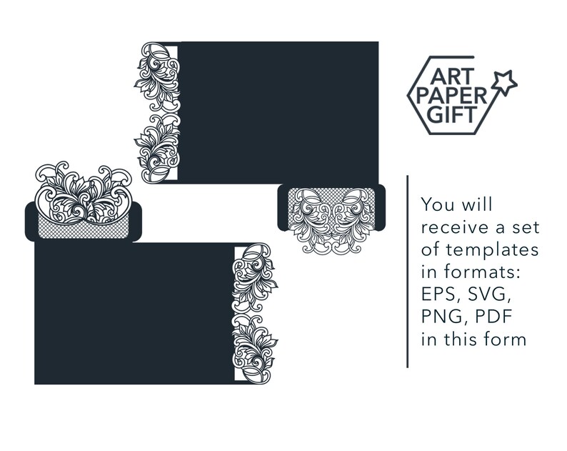 Gift Free File Bundle Svg Invitation Card Template Laser Cutting Pocket Fold Wedding Invitation Cnc File Papercut Gate Fold Card Svg Scrapbooking Embellishments Sibawor Id