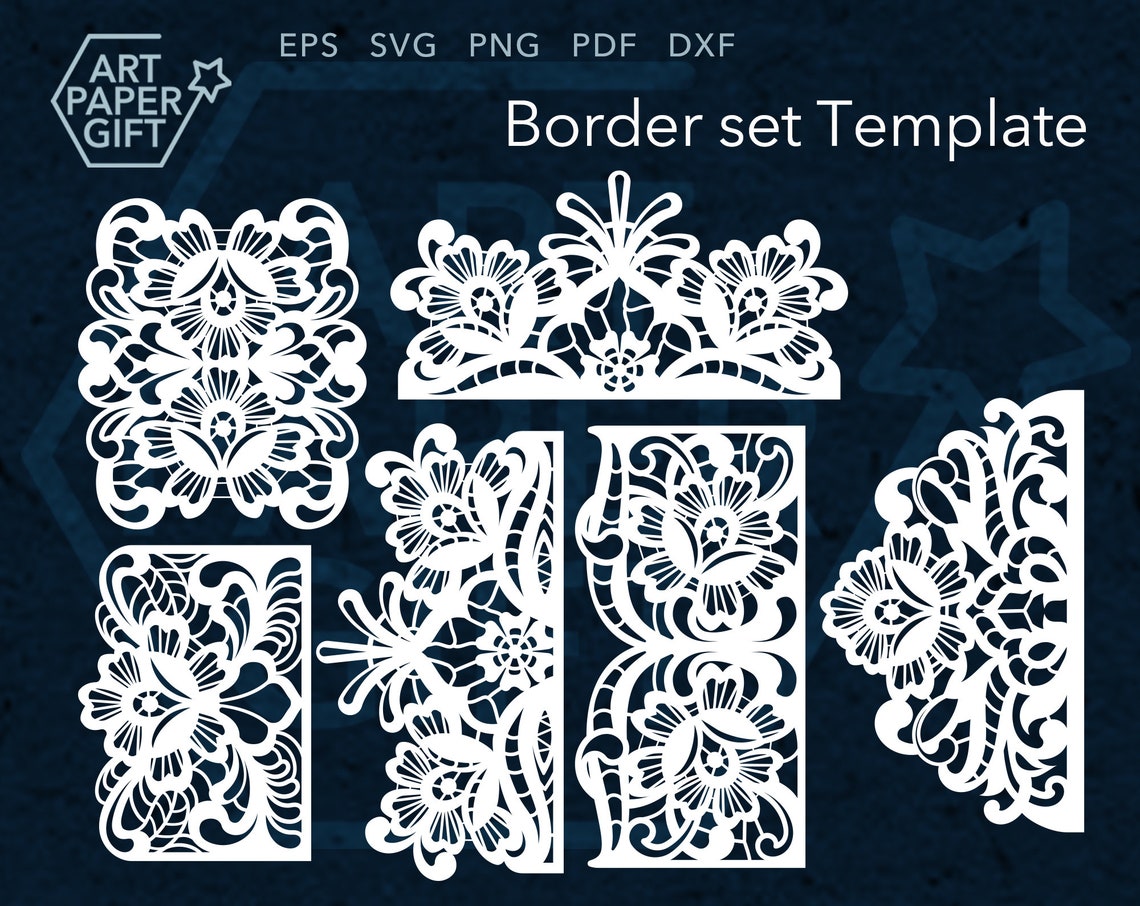Svg Lace Trim Border Boundary Divider Papercut border cut out Etsy
