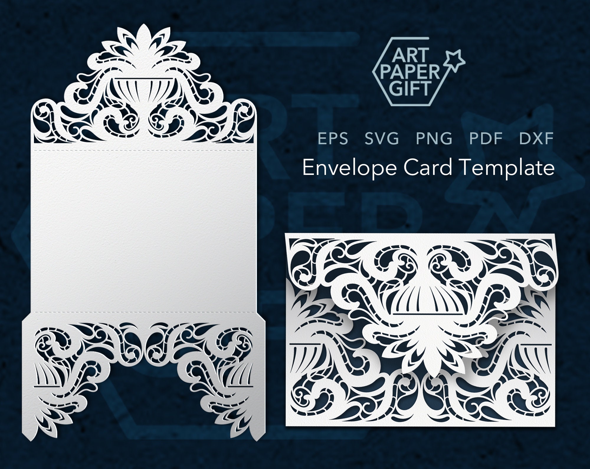 Svg laser cut money envelope template 57 Paper cutting Etsy