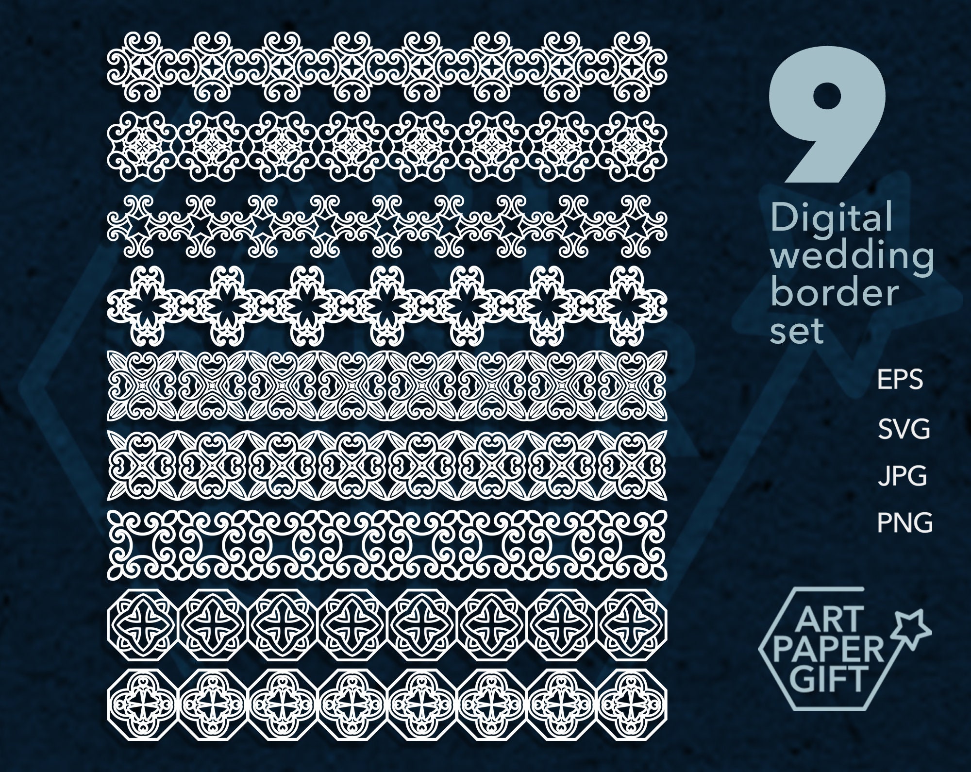 Svg Papier dentelle die cut border template Cricut design Etsy