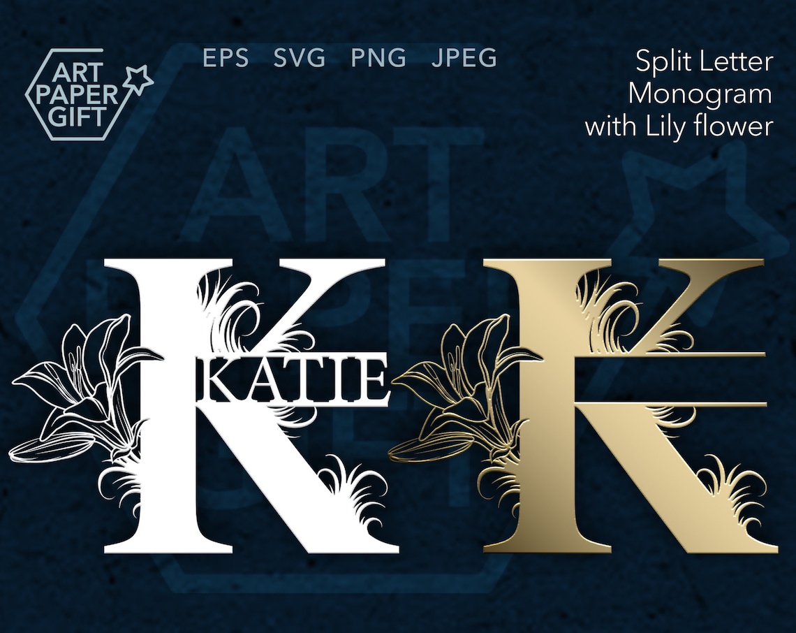 Svg split letters k monogram with name blank letter monogram  etsy Svg split letters k monogram with name blank letter monogram  etsy