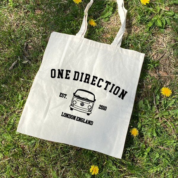 One Direction-draagtas | 1D-cadeau | One Direction-merchandise | Draagtas van 100% natuurlijk katoen | Milieuvriendelijk | Harry Styles | Louis Tomlinson | Niall