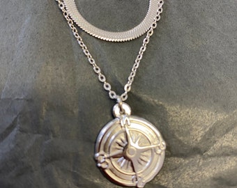 Strandgut Kette "Kompass" silber aus Edelstahl doppelte Halskette für Allergiker geeignet