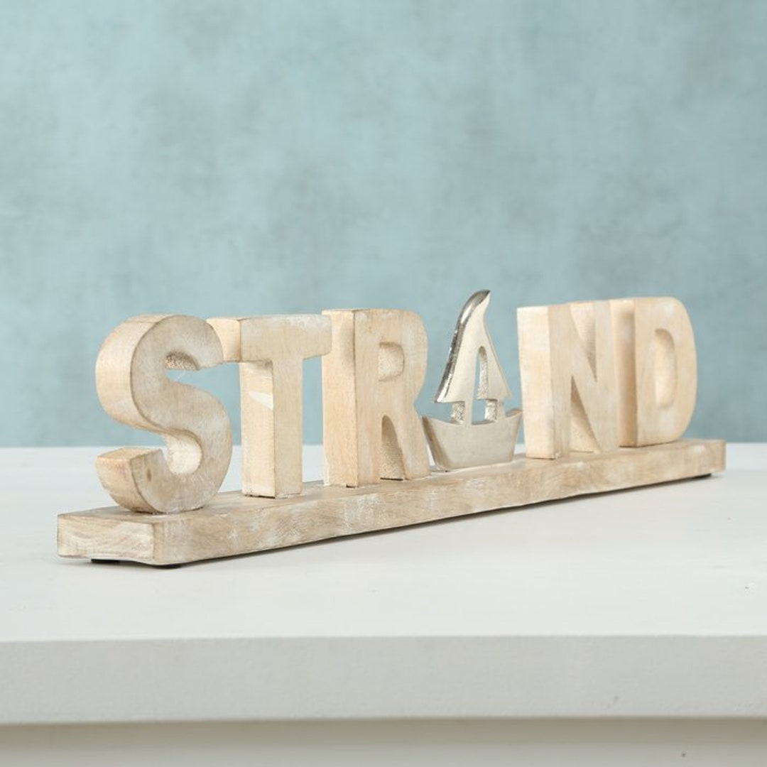 Flotsom Display Lettering Flotsam Lettering Sculpture Mango Wood With Aluminum - Etsy UK