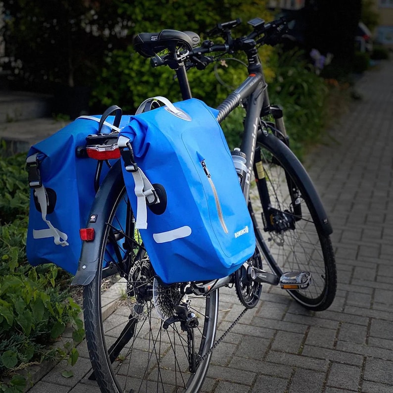 Bomence Fahrradtasche für Gepäckträger, 100% wasserdicht, blau, Wegbereiter Bild 2